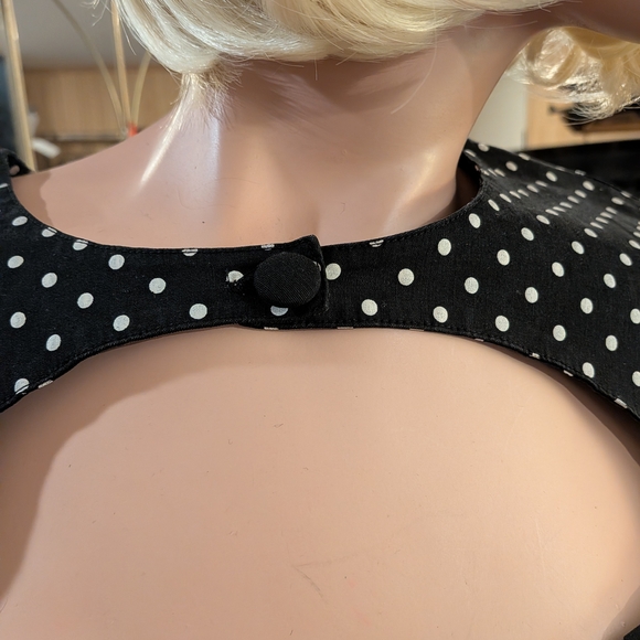 Hell Bunny Black and White Polka Dot Midi Dress - Picture 3 of 7